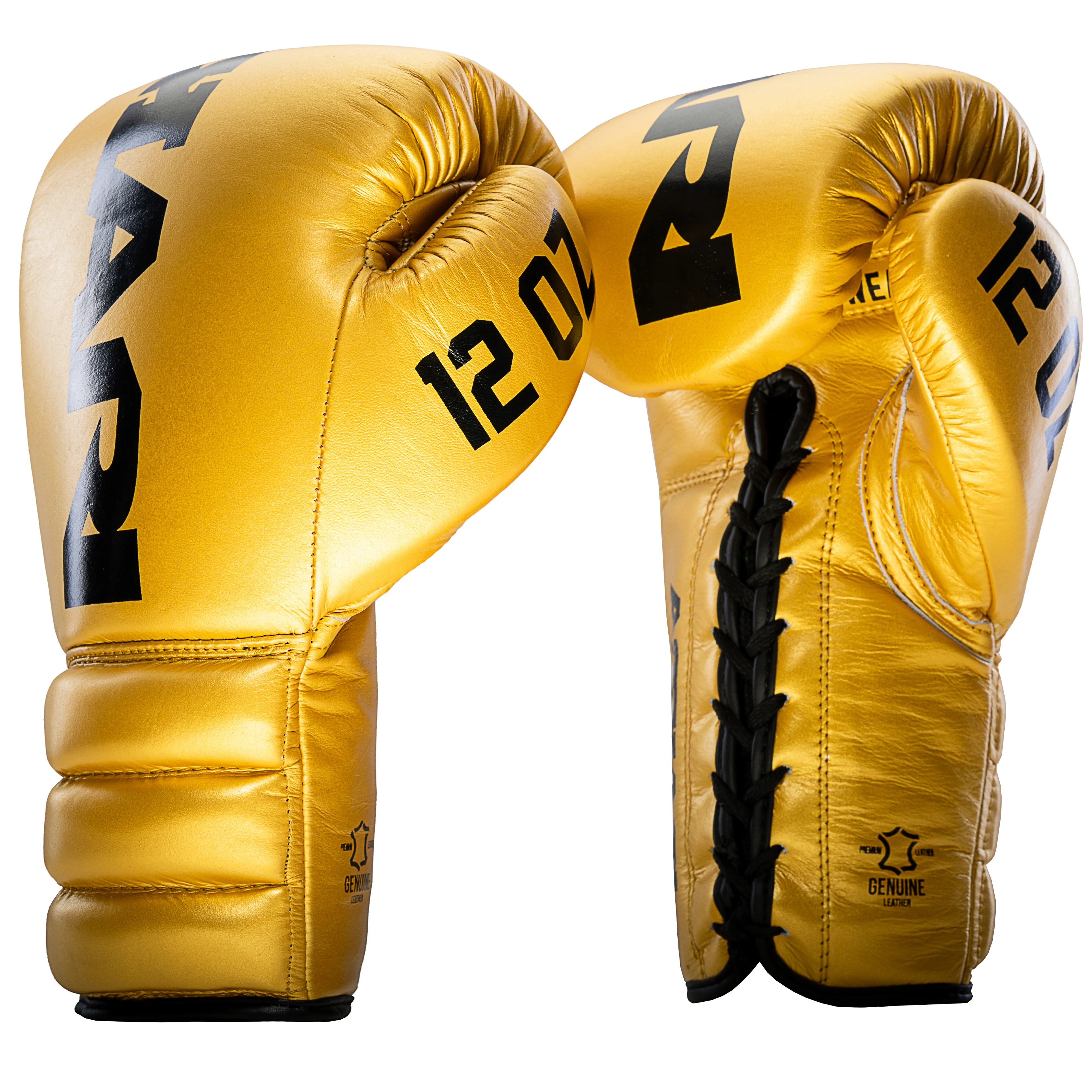 LACE UP PROFFESIONAL BOXING GLOVES [GOLD] - Image 2