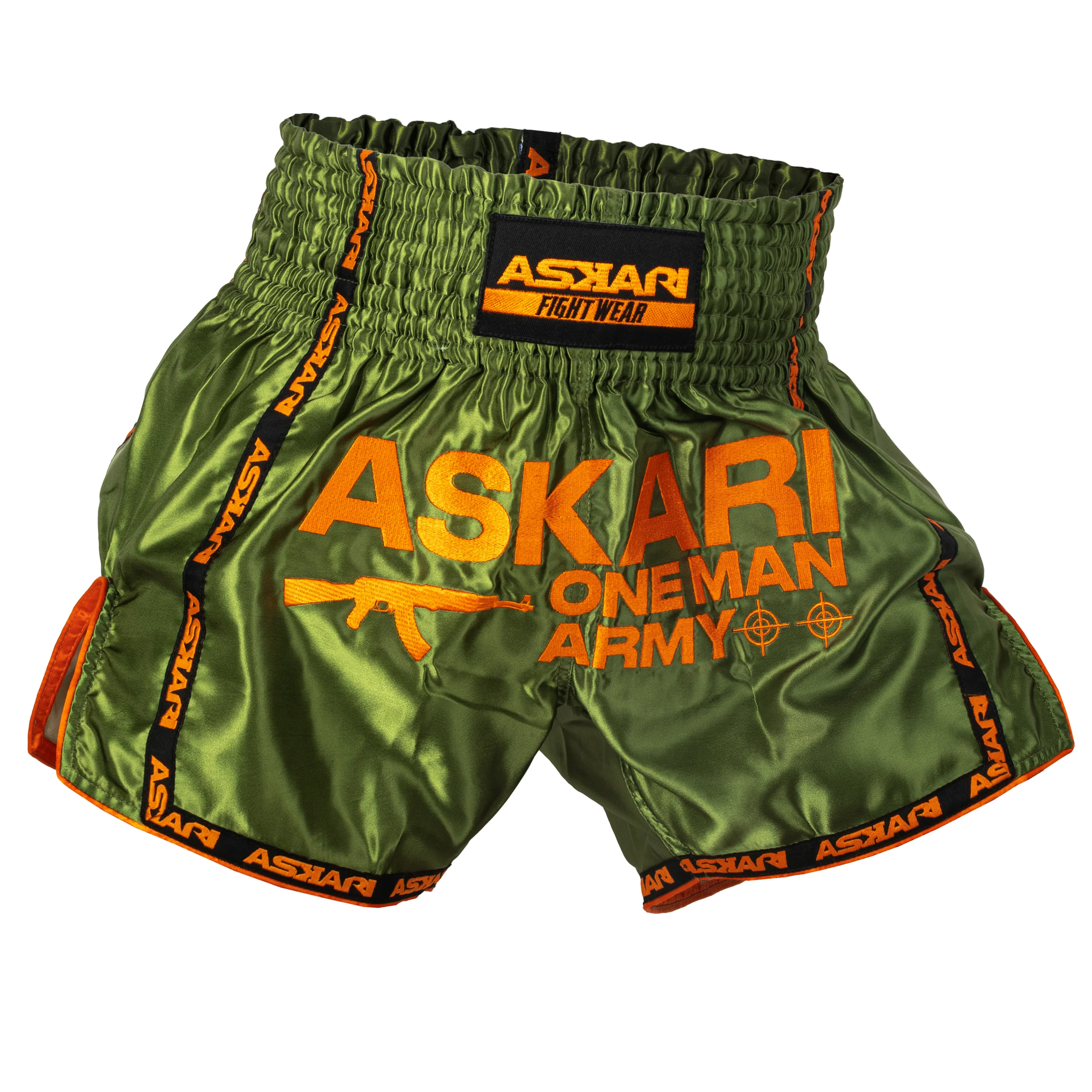 "ONE MAN ARMY" MUAY THAI SHORTS [KHAKI] - Image 2