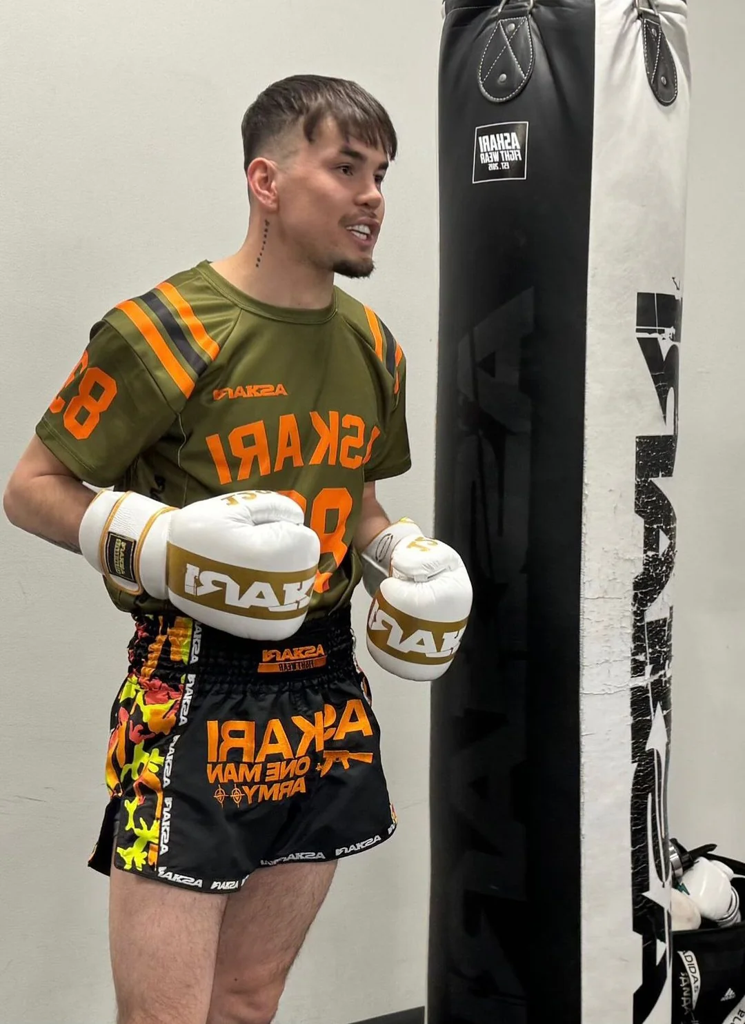 "ONE MAN ARMY" MUAY THAI SHORTS [ORANGE CAMO] - Image 7