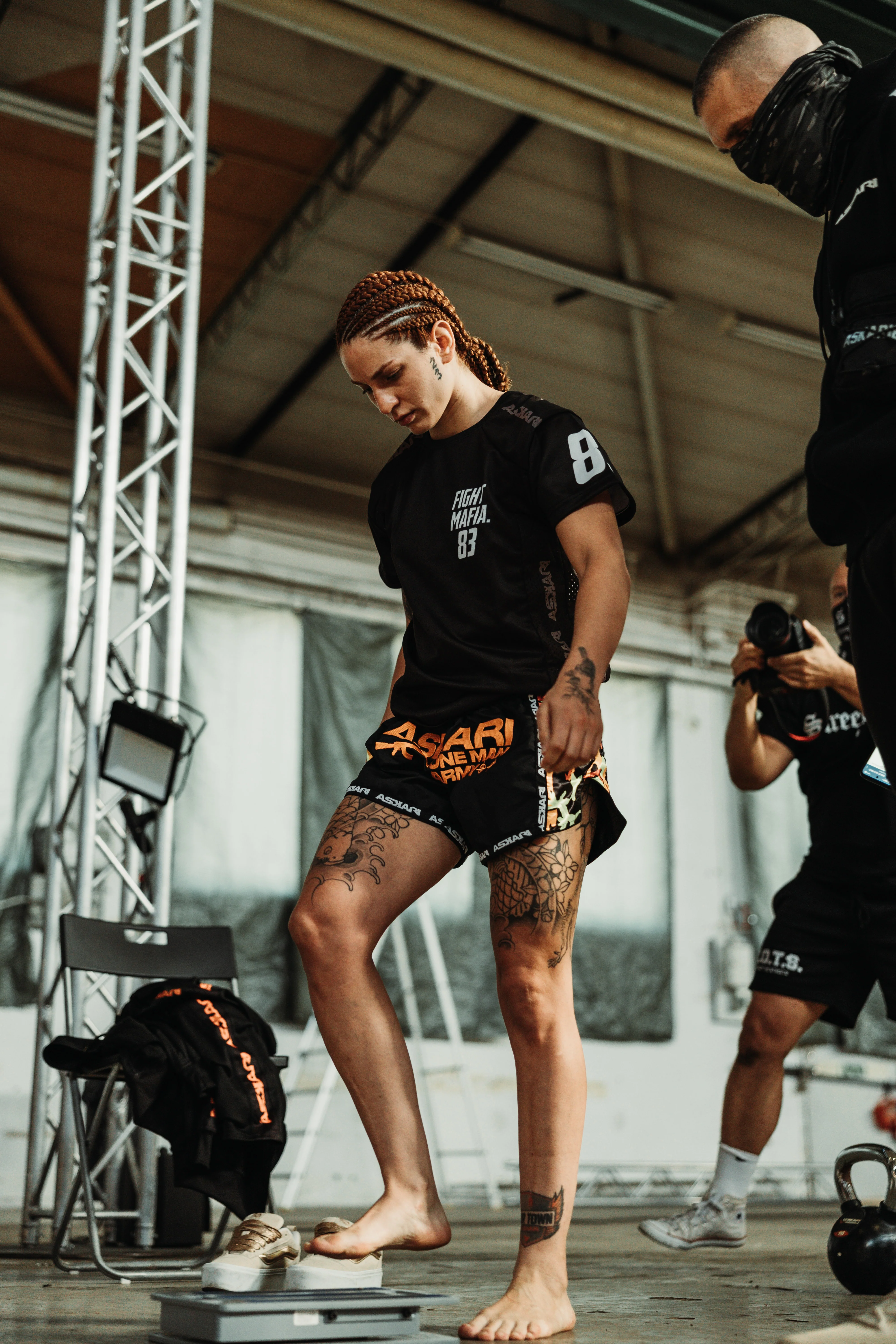 "ONE MAN ARMY" MUAY THAI SHORTS [ORANGE CAMO] - Image 8